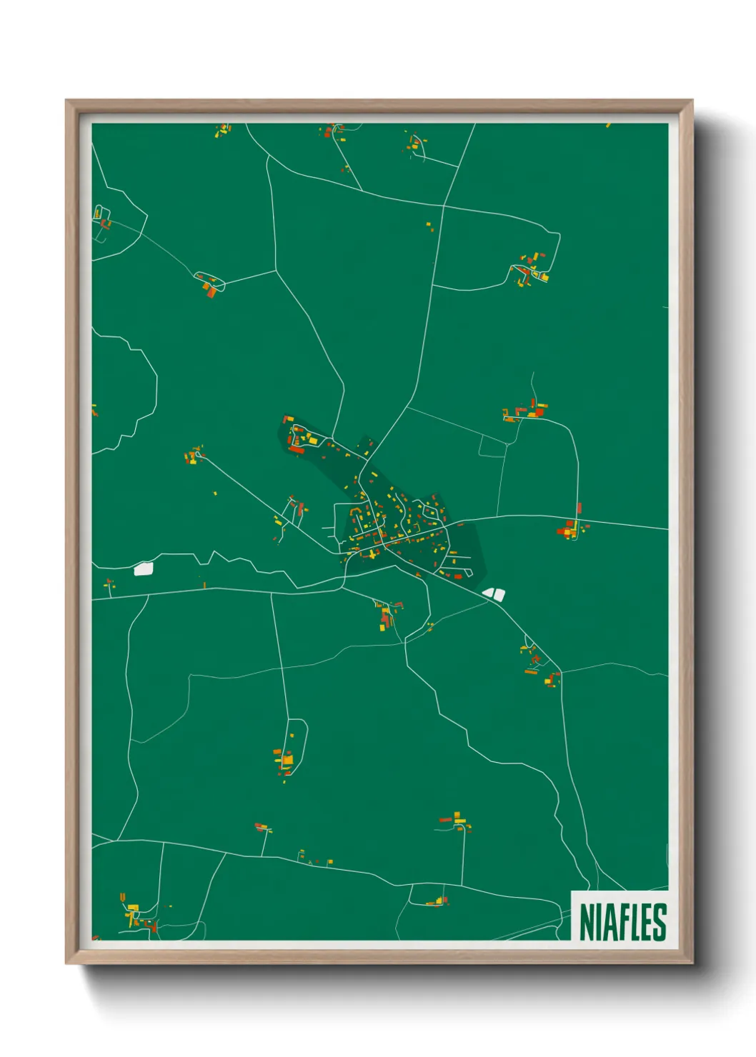 Une affiche de carte sur Niafles