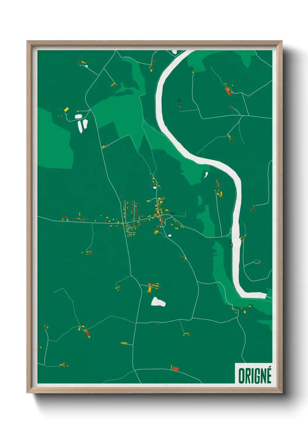 Une affiche de carte sur Origné