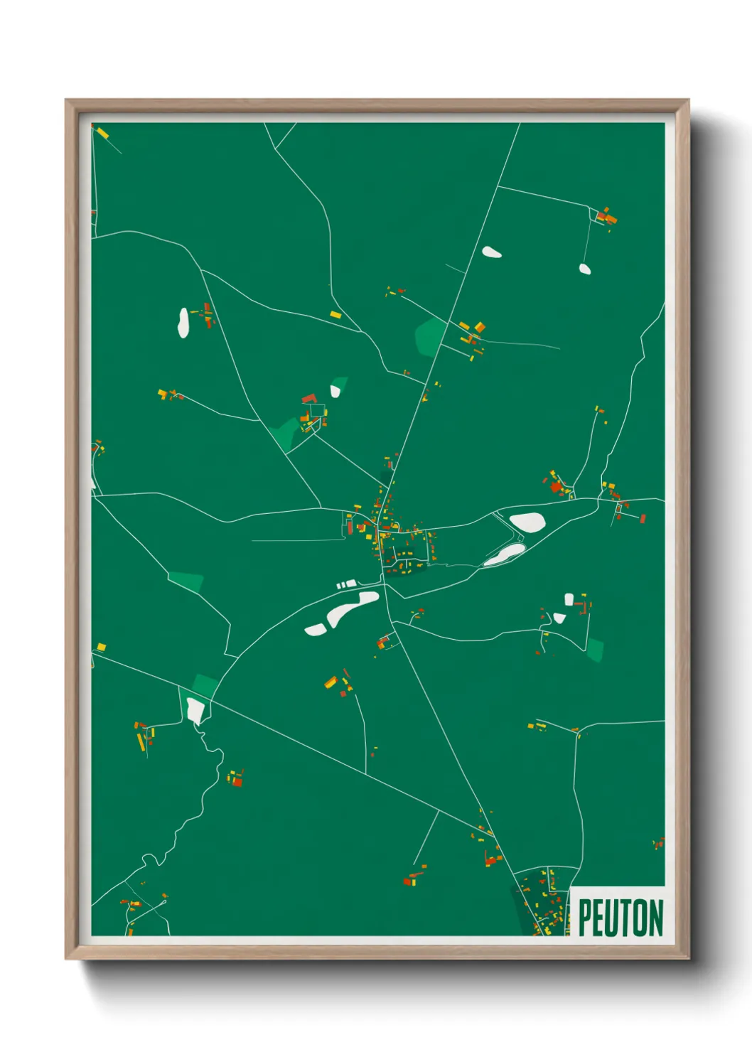 Une affiche de carte sur Peuton