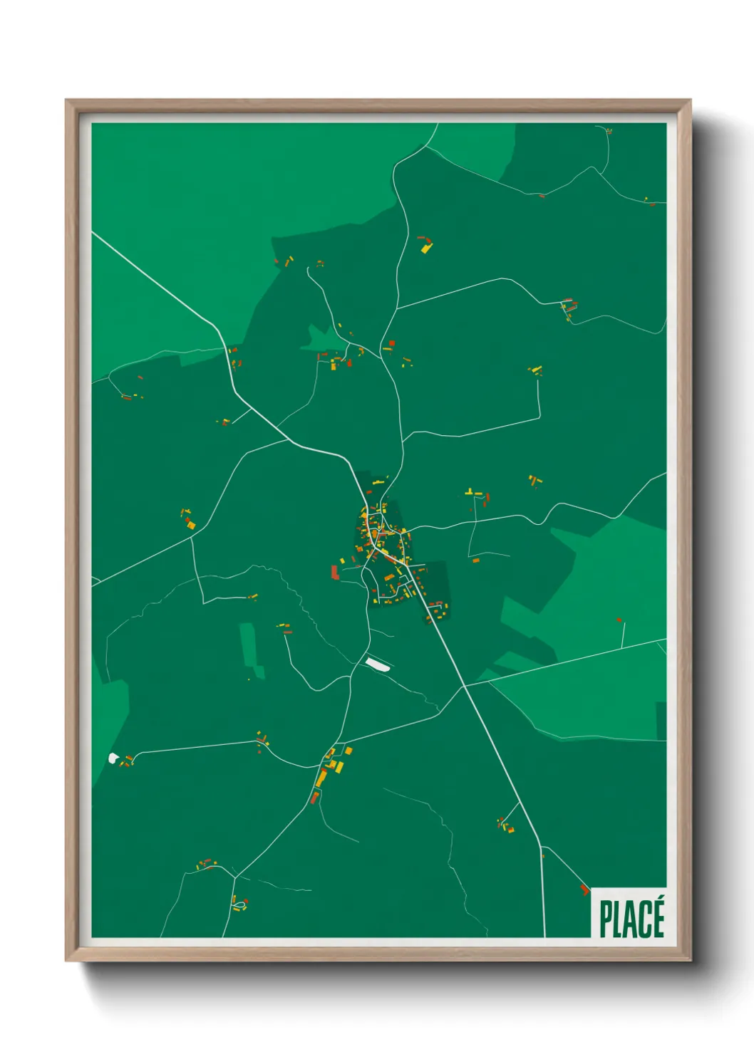 Une affiche de carte sur Placé