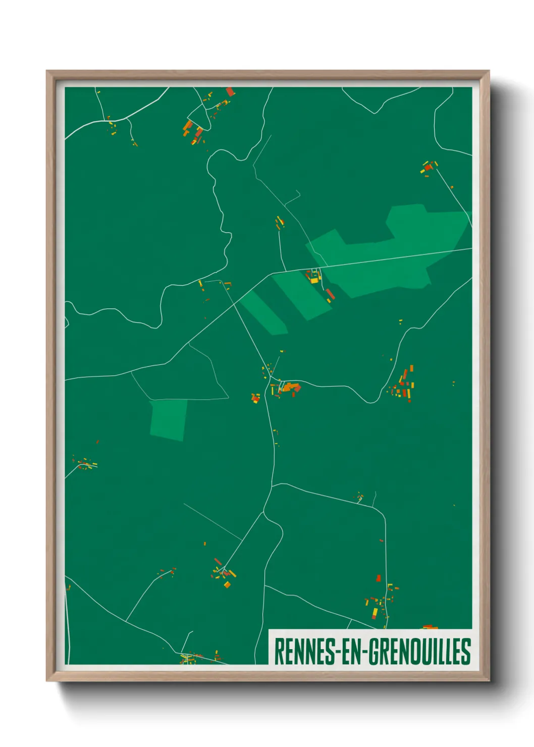 Une affiche de carte sur Rennes-en-Grenouilles