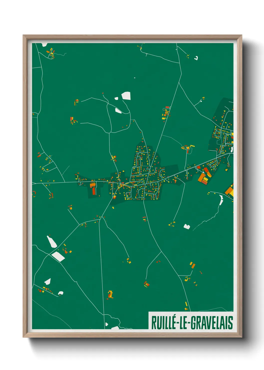 Une affiche de carte sur Ruillé-le-Gravelais