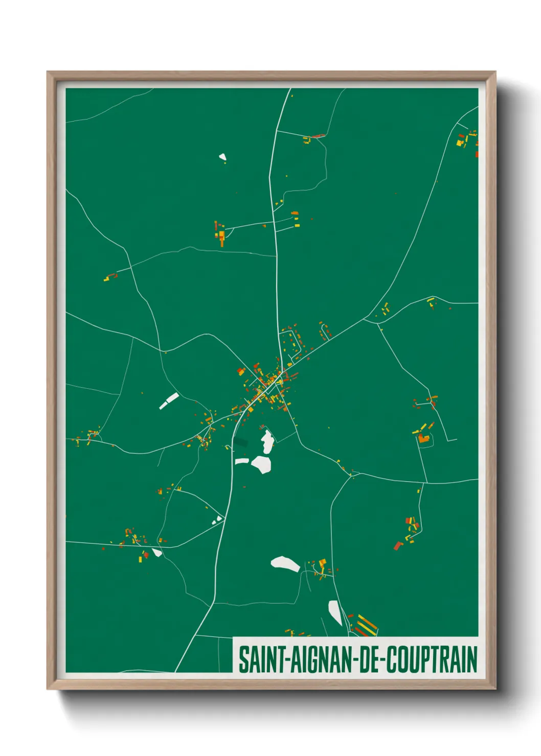 Une affiche de carte sur Saint-Aignan-de-Couptrain