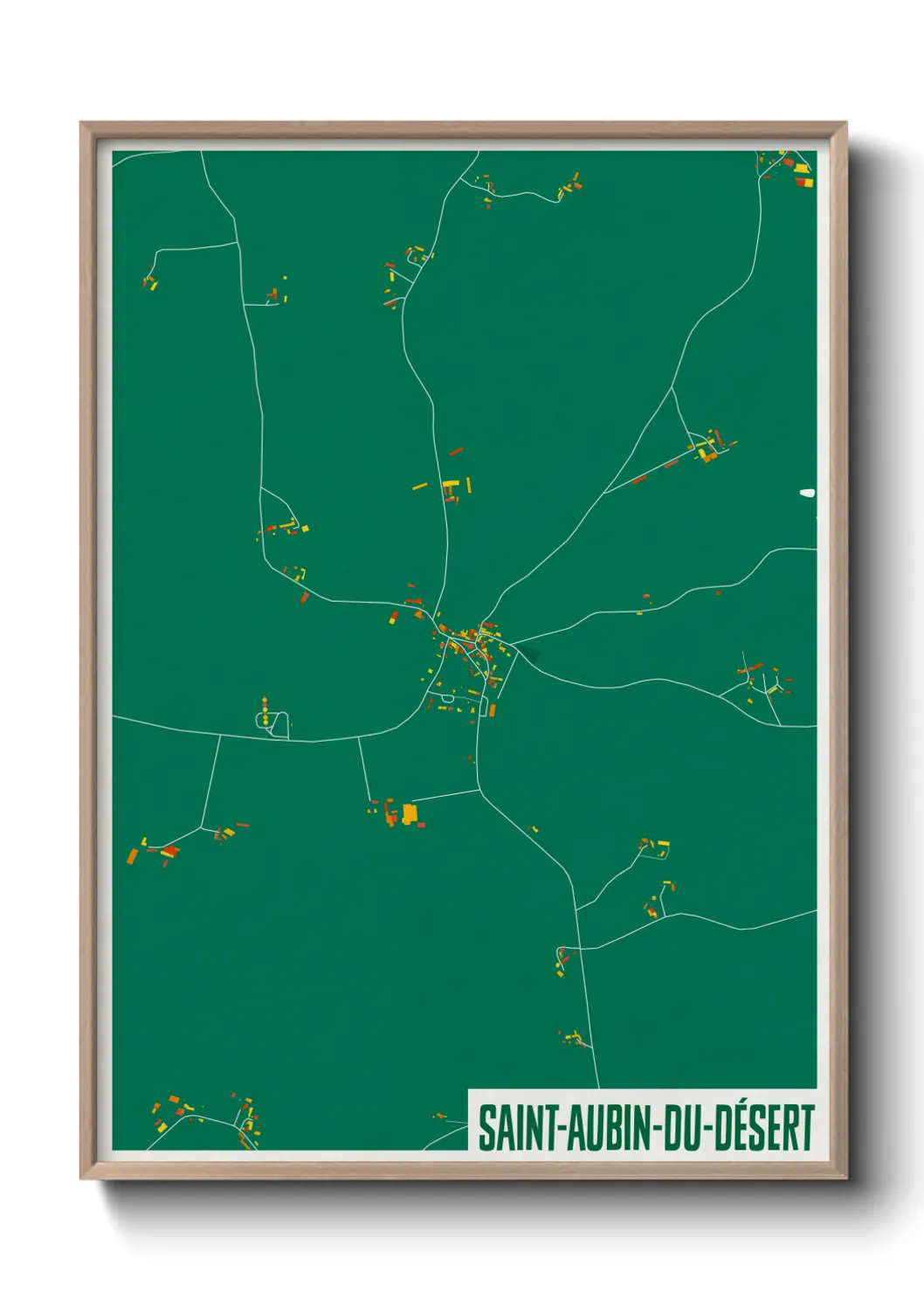 Une affiche de carte sur Saint-Aubin-du-Désert