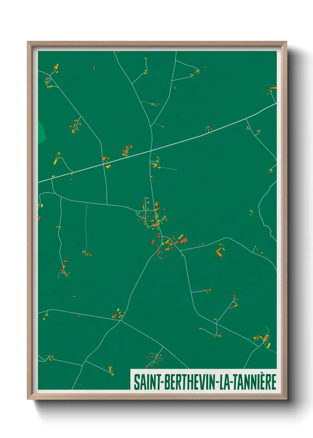 Une affiche de carte sur Saint-Berthevin-la-Tannière