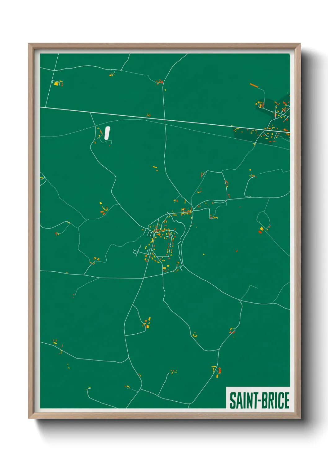 Une affiche de carte sur Saint-Brice