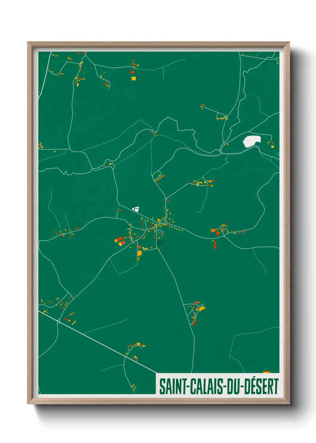 Une affiche de carte sur Saint-Calais-du-Désert