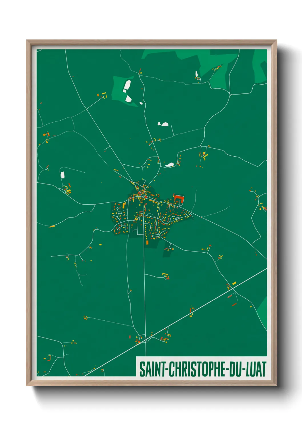 Une affiche de carte sur Saint-Christophe-du-Luat