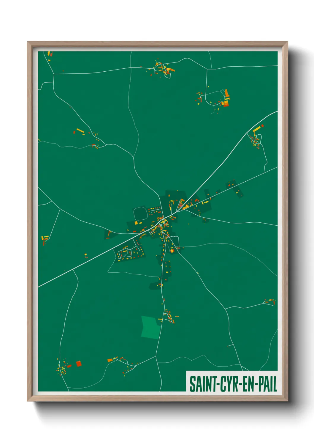 Une affiche de carte sur Saint-Cyr-en-Pail
