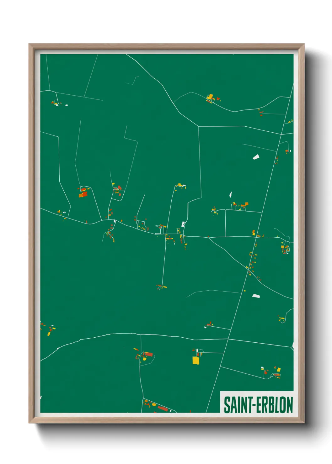 Une affiche de carte sur Saint-Erblon