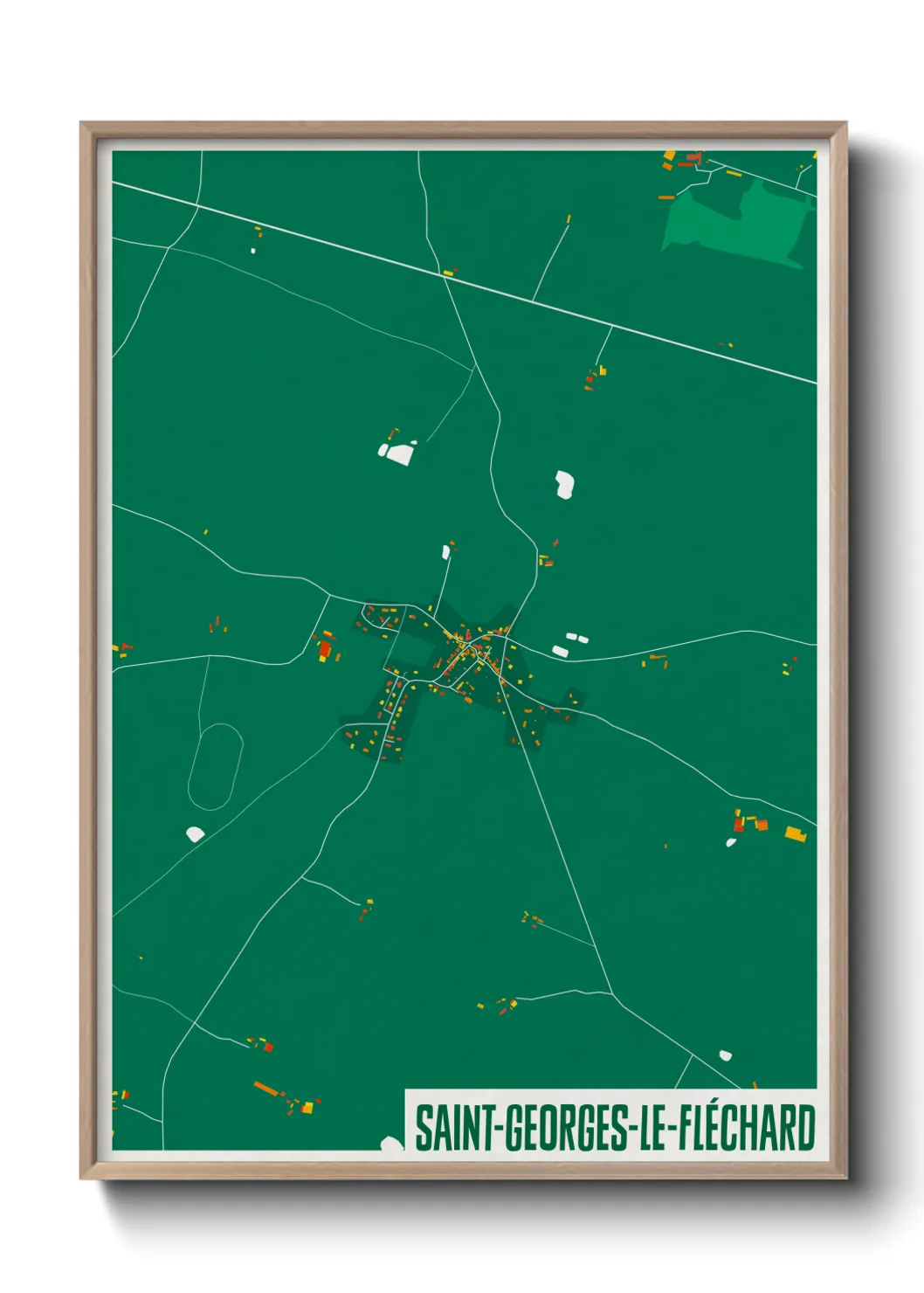 Une affiche de carte sur Saint-Georges-le-Fléchard