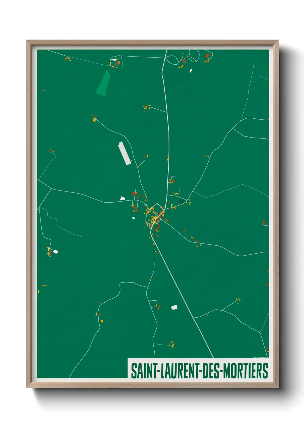 Une affiche de carte sur Saint-Laurent-des-Mortiers