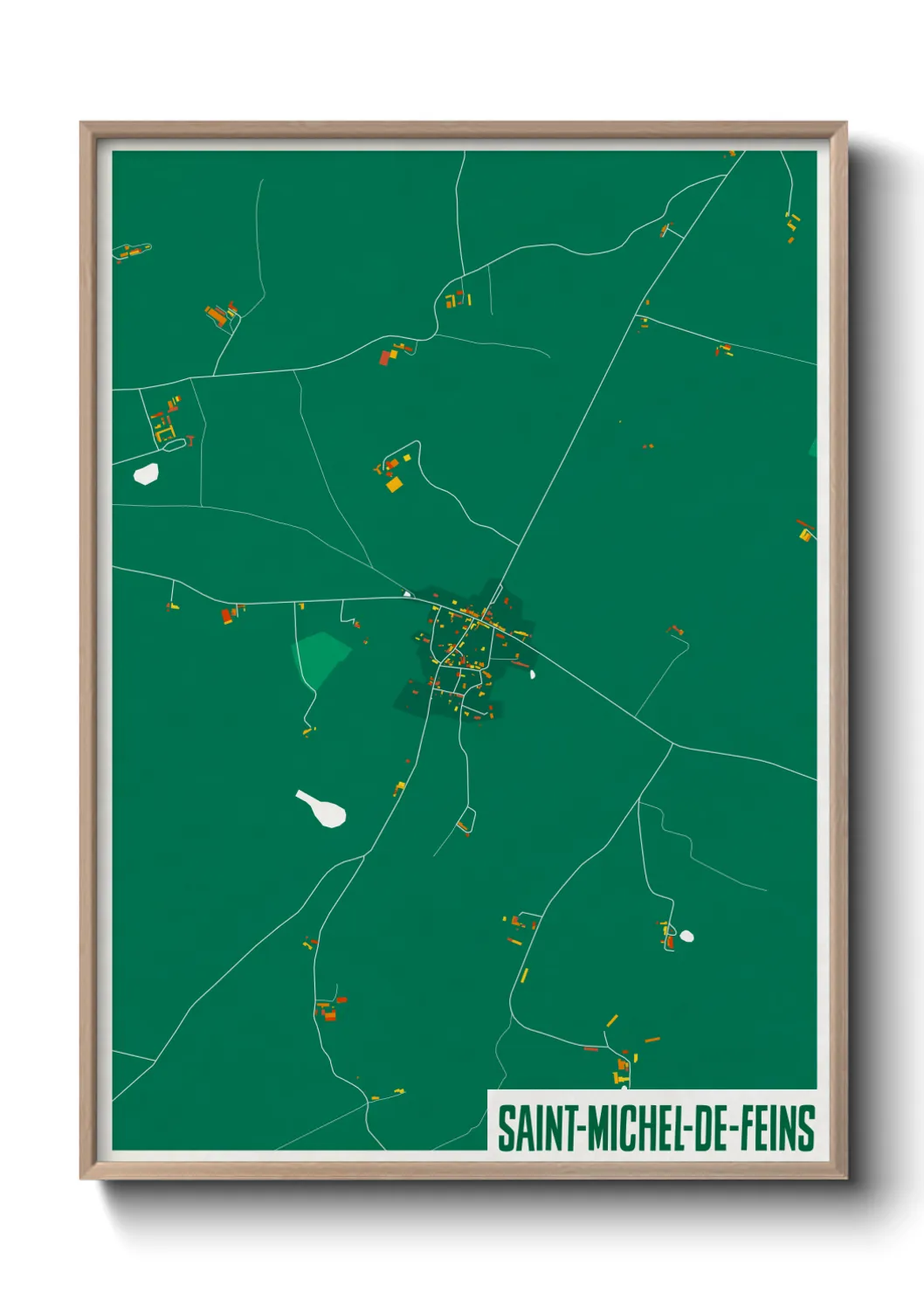Une affiche de carte sur Saint-Michel-de-Feins