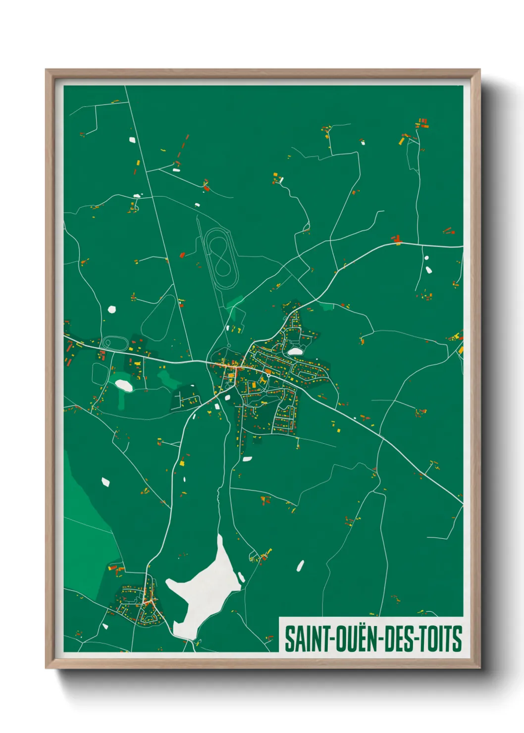 Une affiche de carte sur Saint-Ouën-des-Toits
