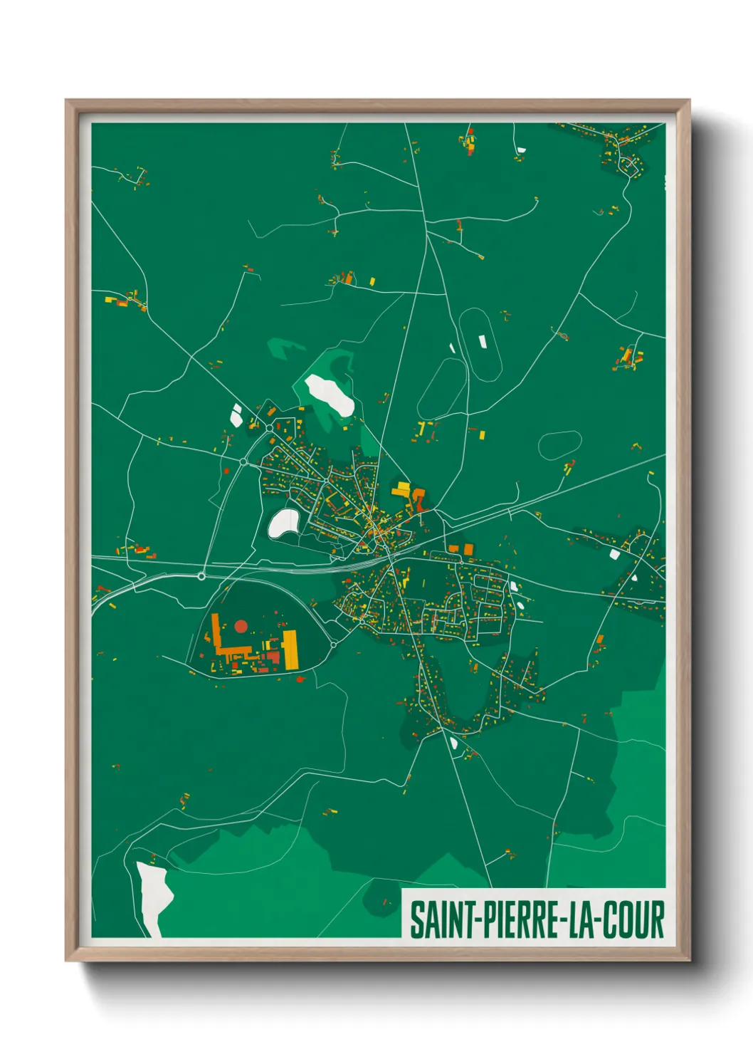 Une affiche de carte sur Saint-Pierre-la-Cour