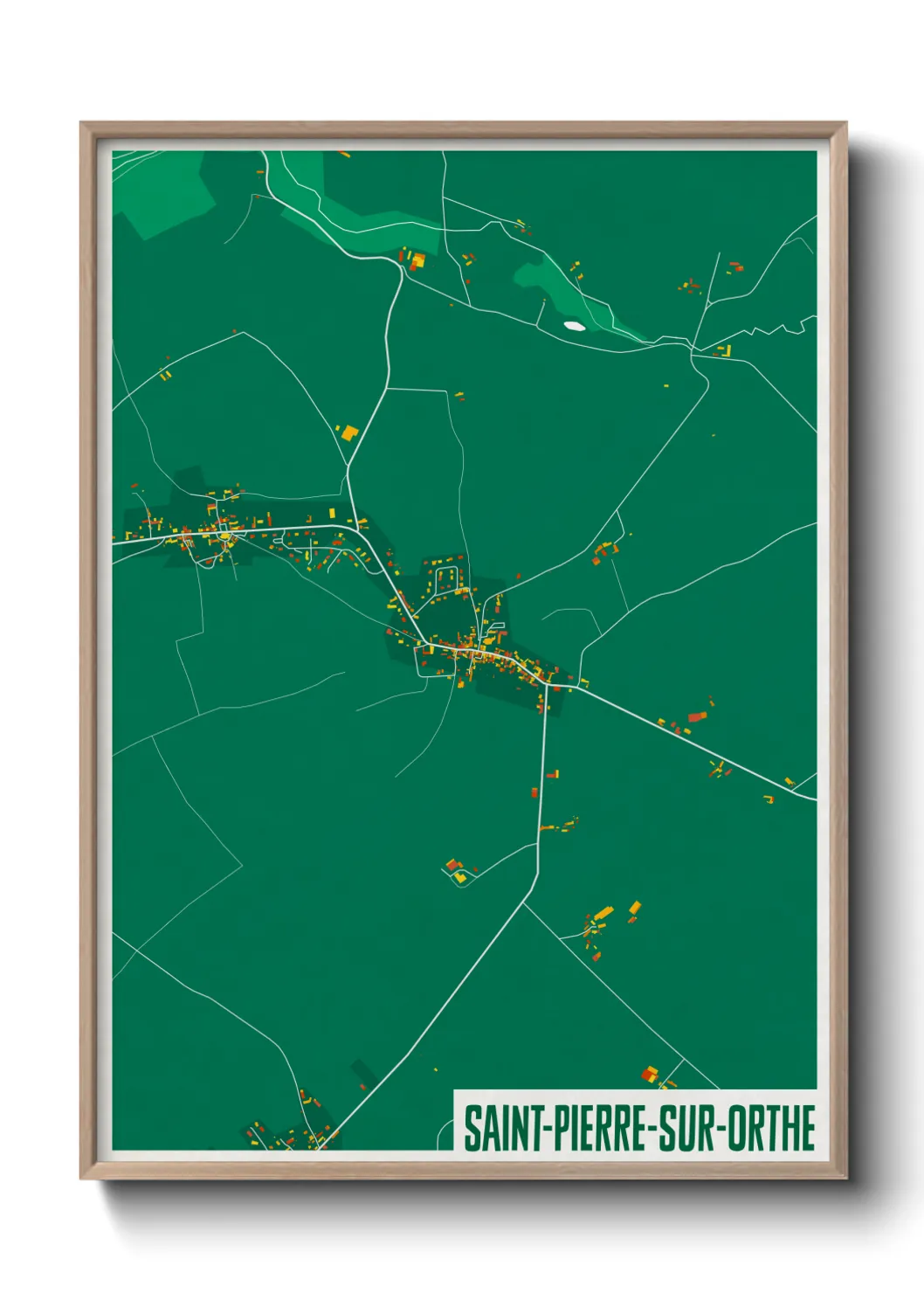 Une affiche de carte sur Saint-Pierre-sur-Orthe