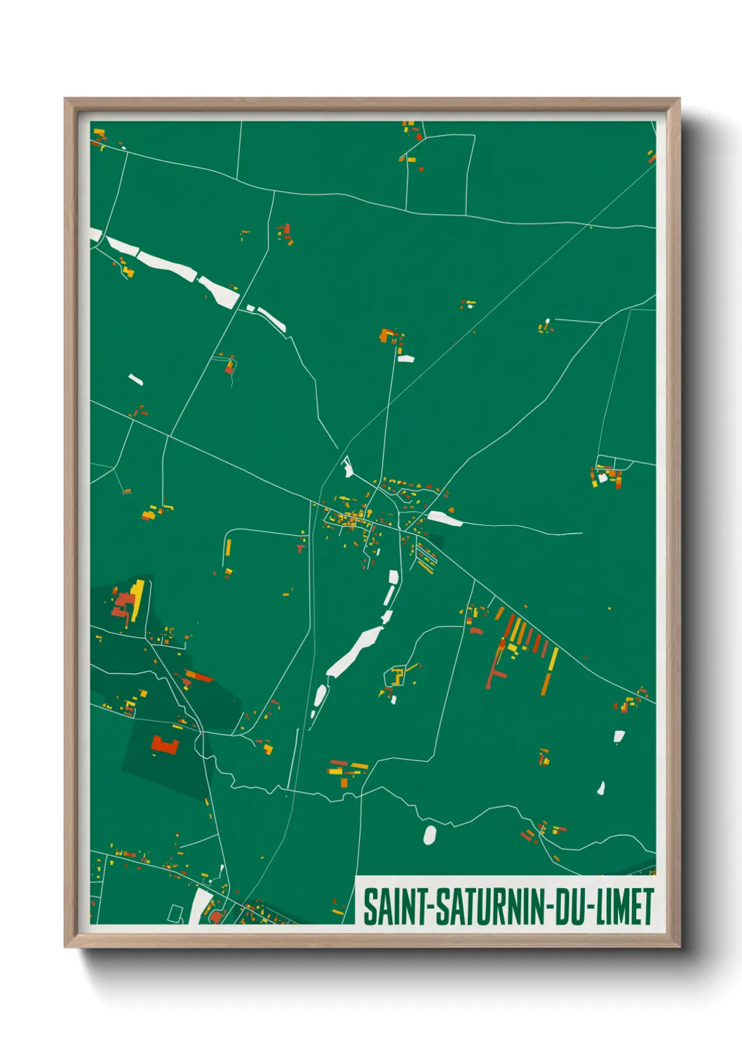 Une affiche de carte sur Saint-Saturnin-du-Limet