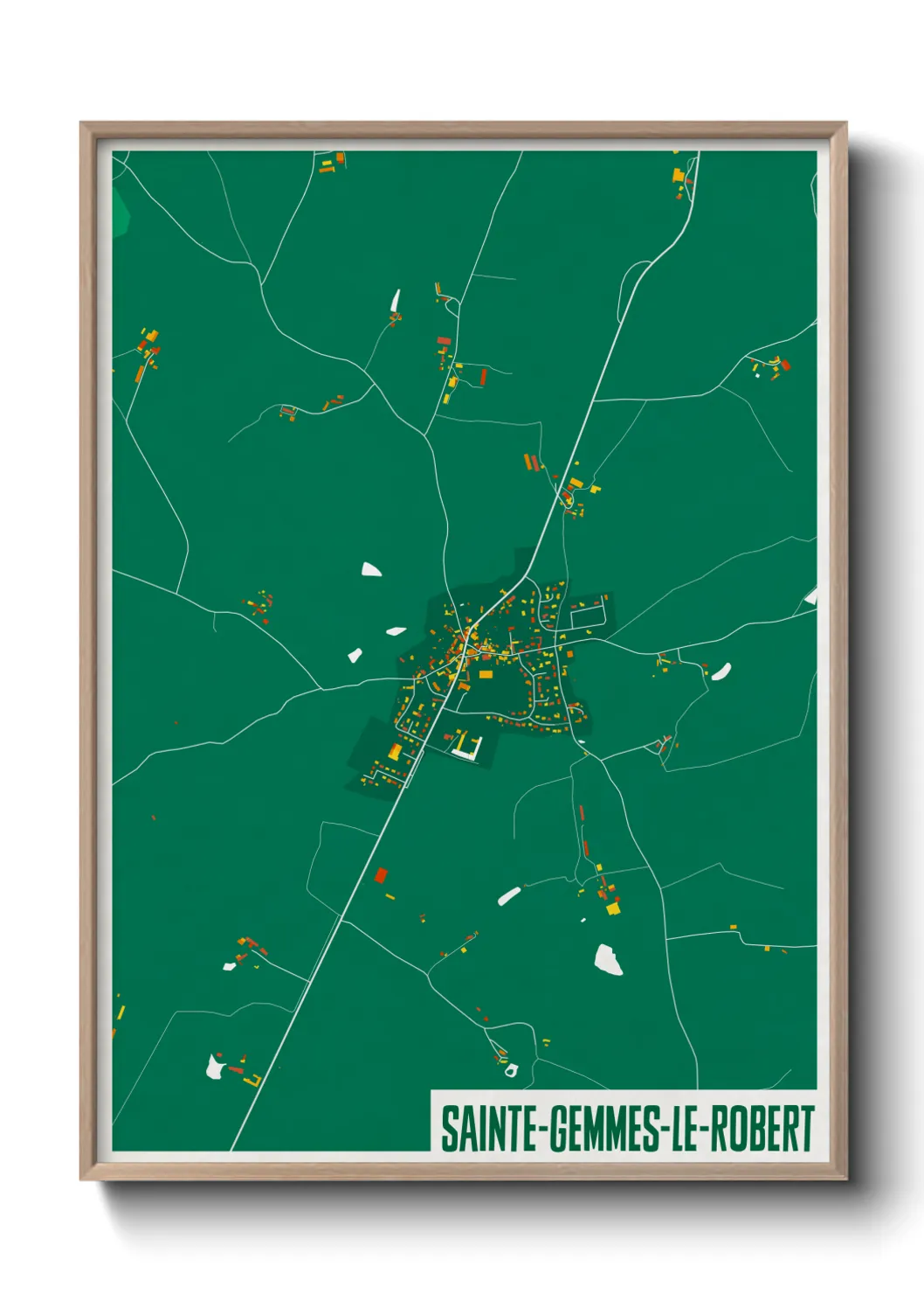 Une affiche de carte sur Sainte-Gemmes-le-Robert