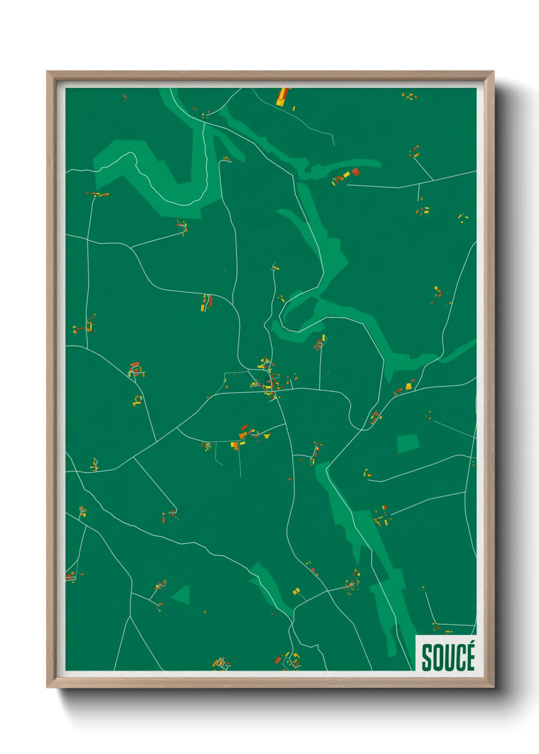 Une affiche de carte sur Soucé