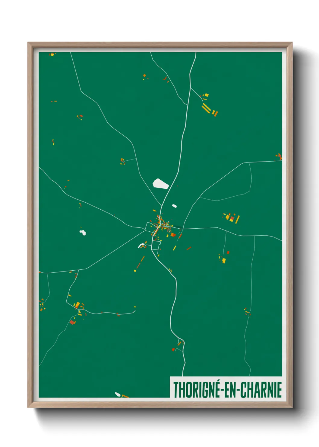 Une affiche de carte sur Thorigné-en-Charnie