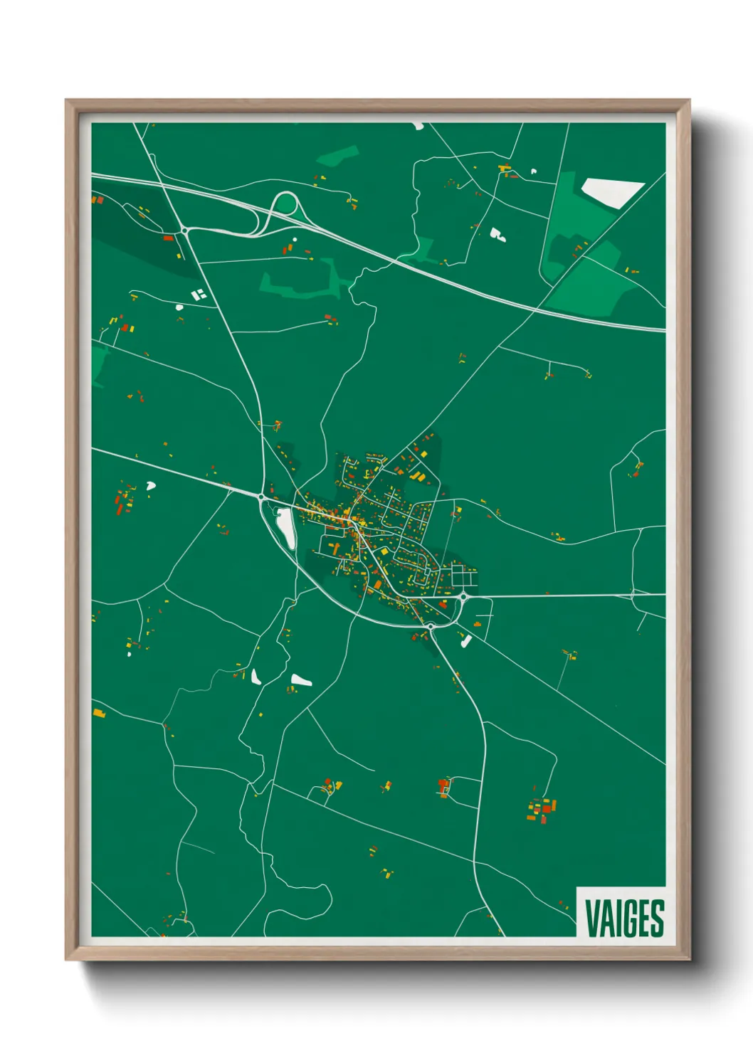 Une affiche de carte sur Vaiges