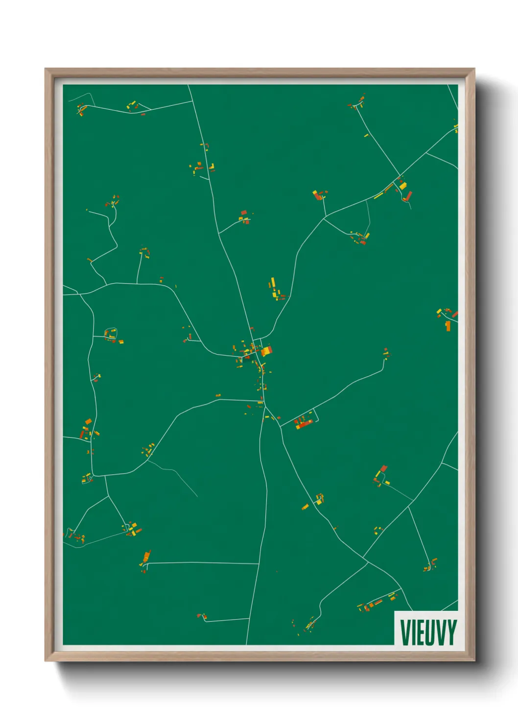 Une affiche de carte sur Vieuvy