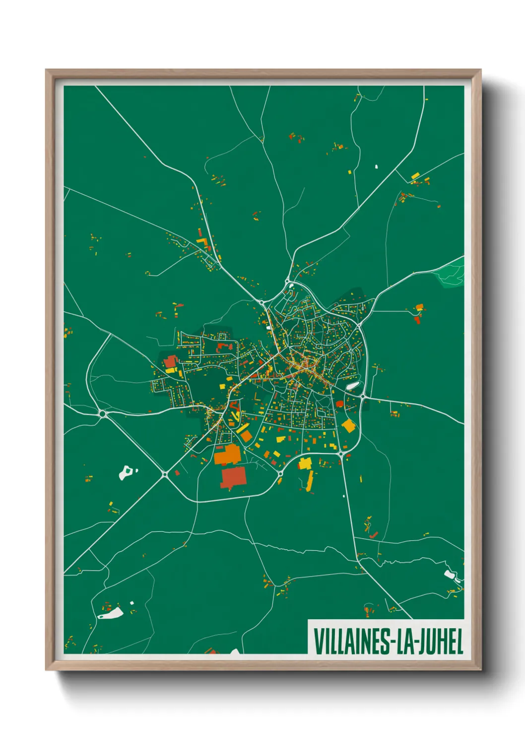 Une affiche de carte sur Villaines-la-Juhel