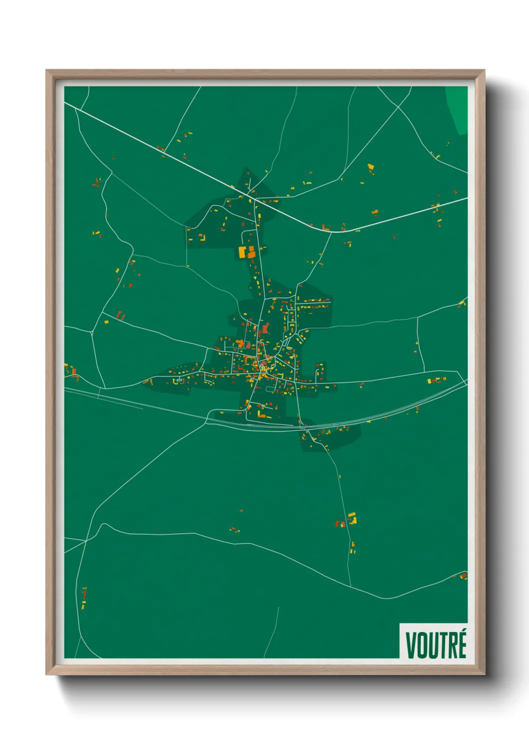 Une affiche de carte sur Voutré