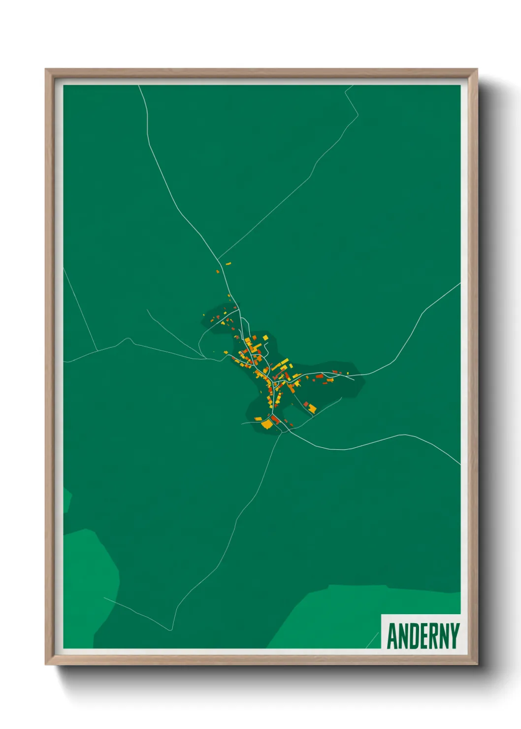 Une affiche de carte sur Anderny