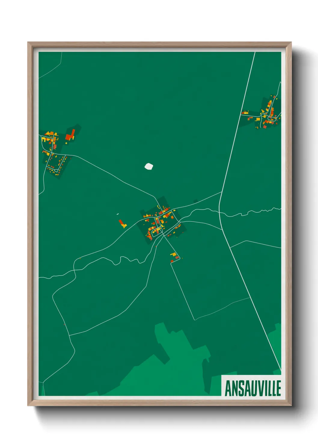 Une affiche de carte sur Ansauville