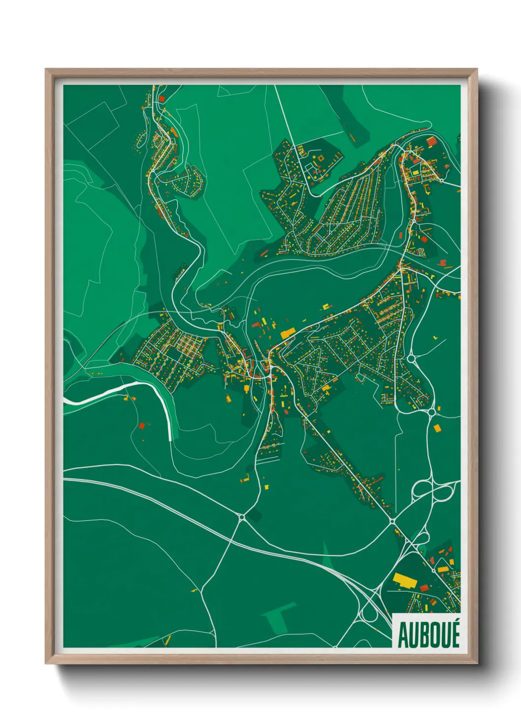 Une affiche de carte sur Auboué