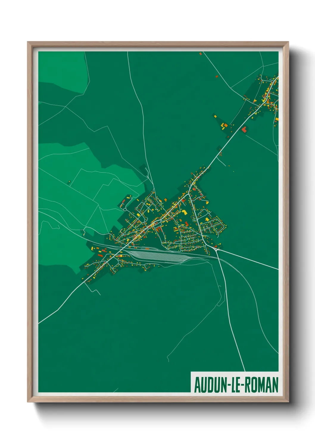 Une affiche de carte sur Audun-le-Roman