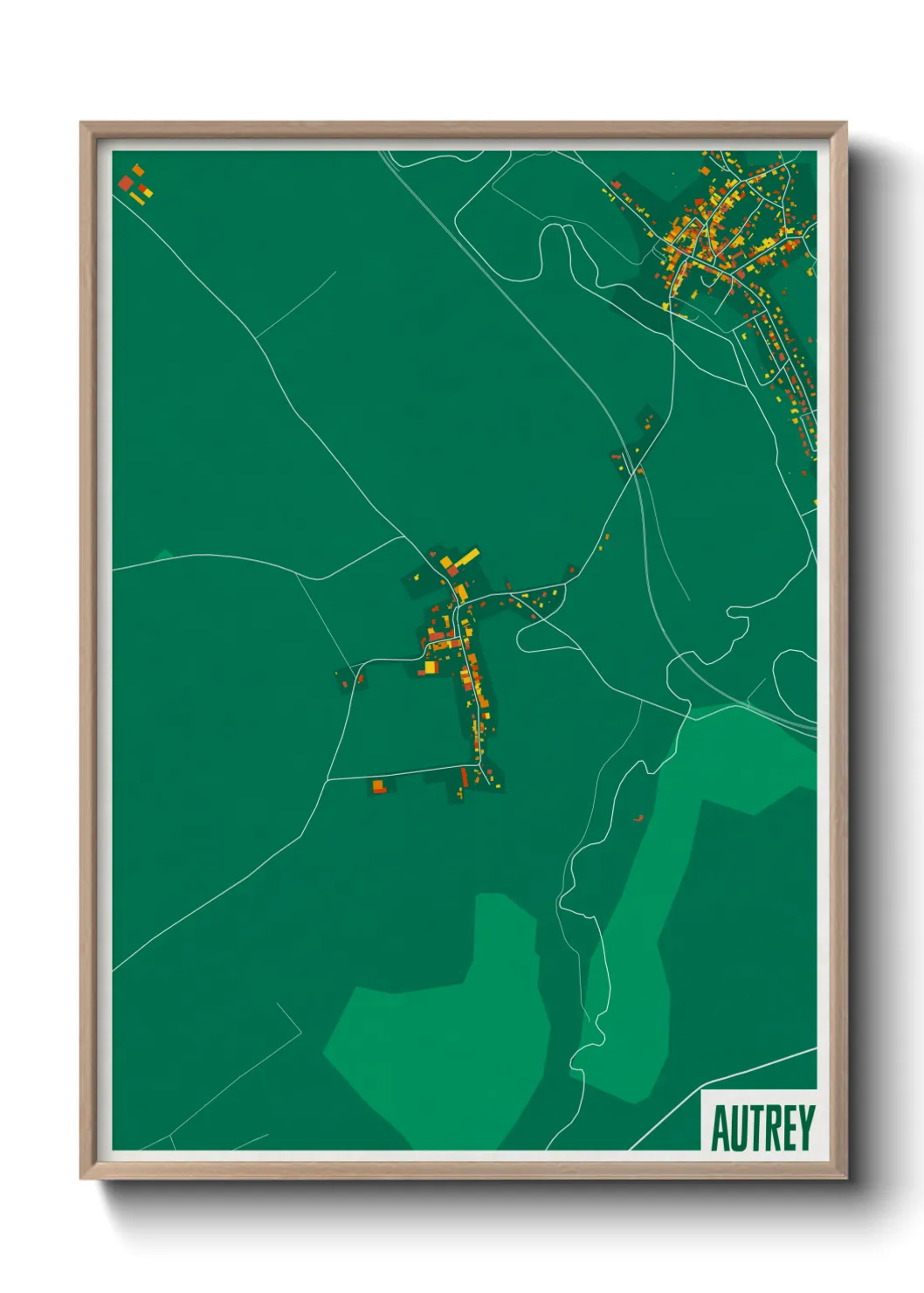 Une affiche de carte sur Autrey