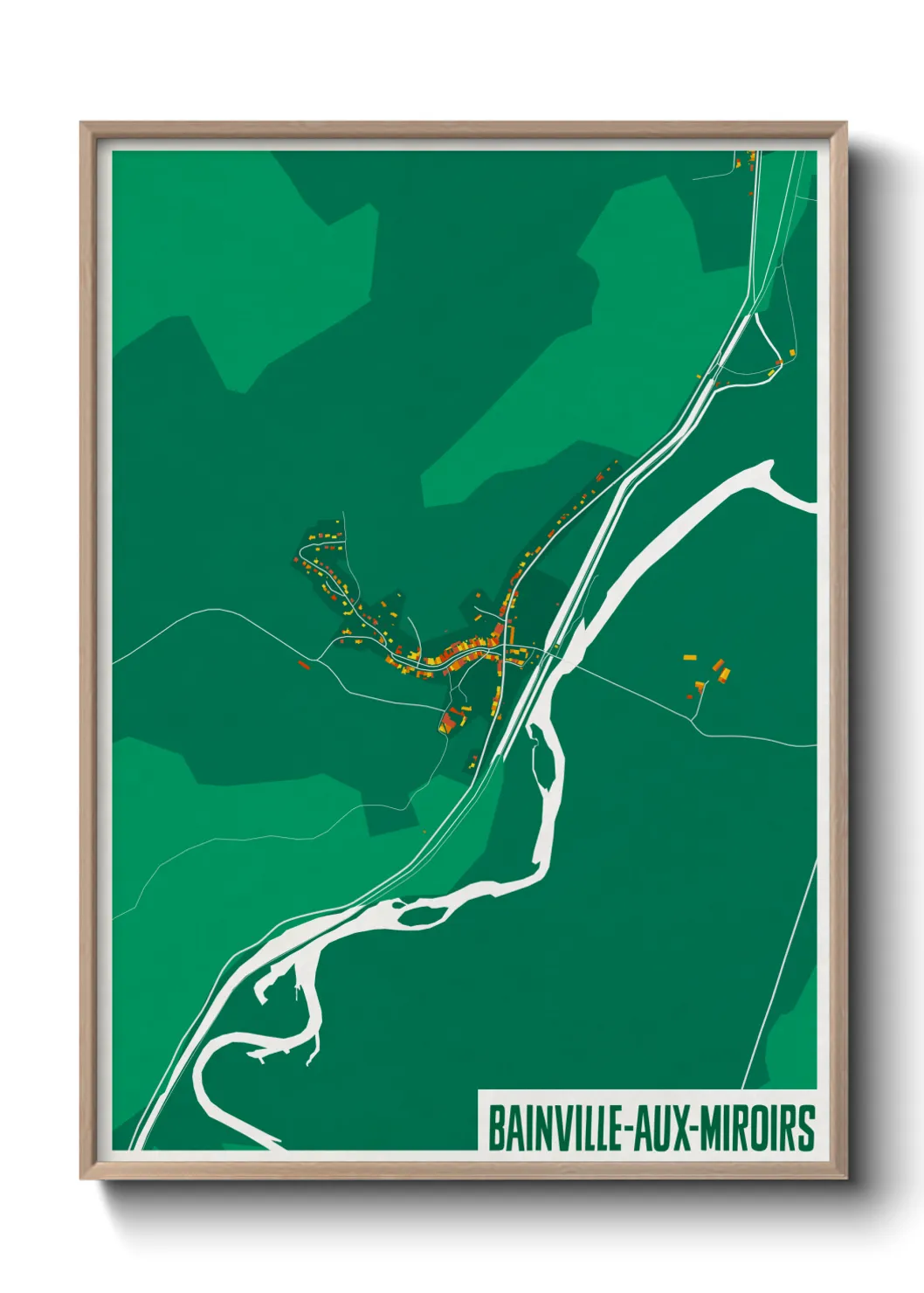 Une affiche de carte sur Bainville-aux-Miroirs