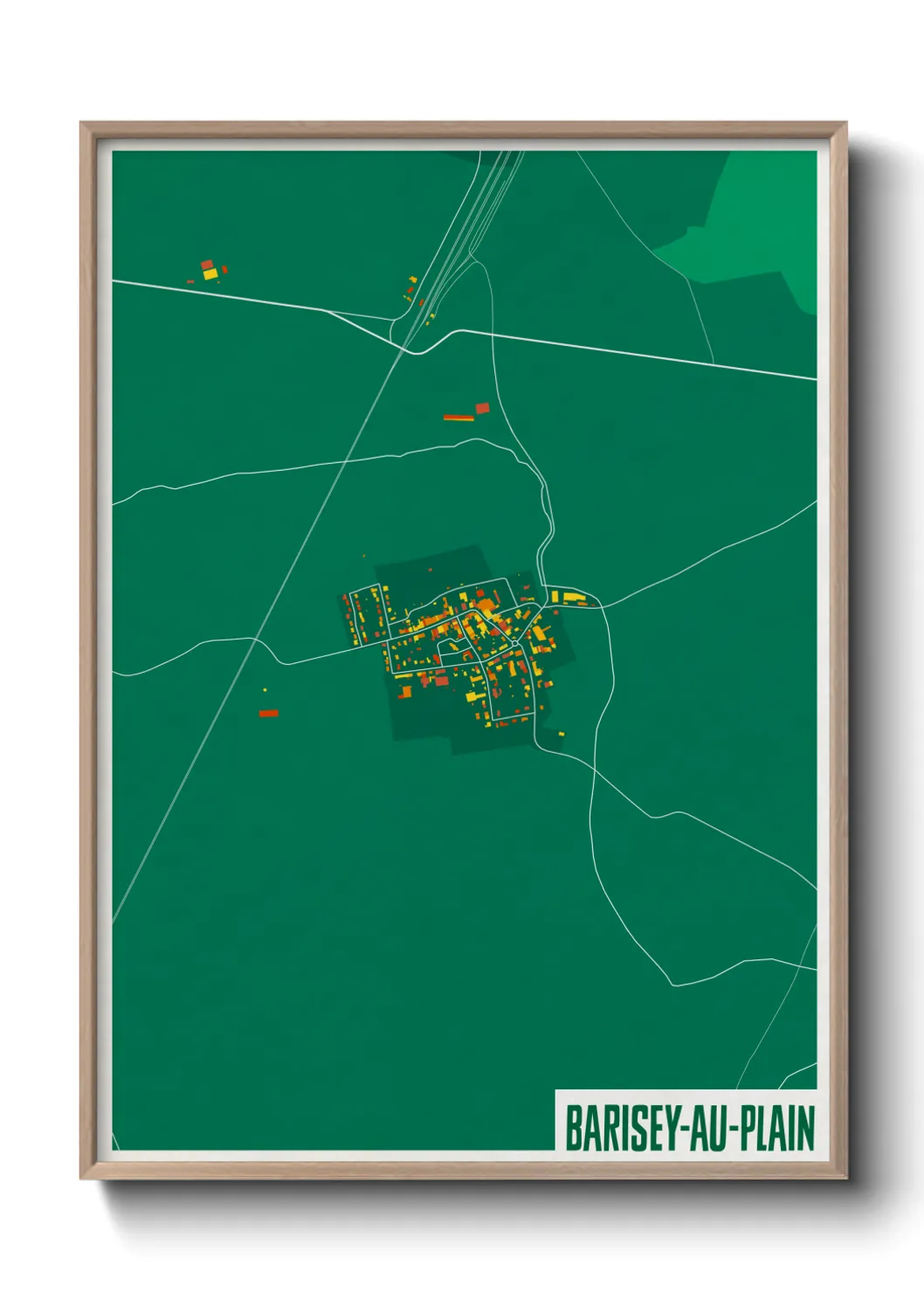 Une affiche de carte sur Barisey-au-Plain
