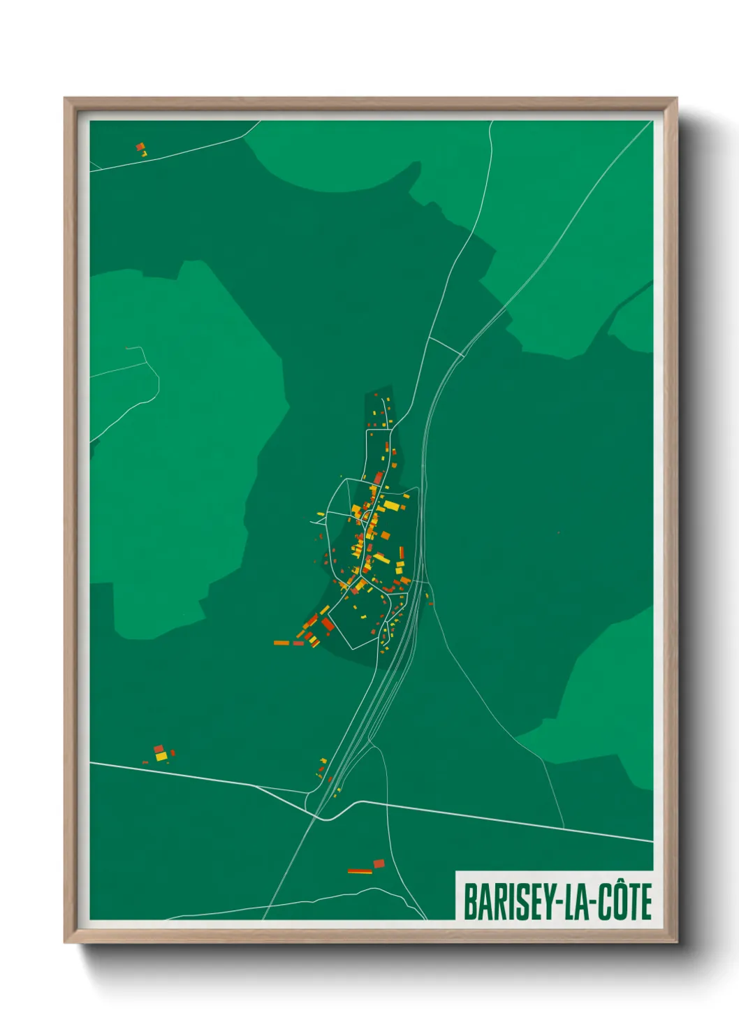 Une affiche de carte sur Barisey-la-Côte