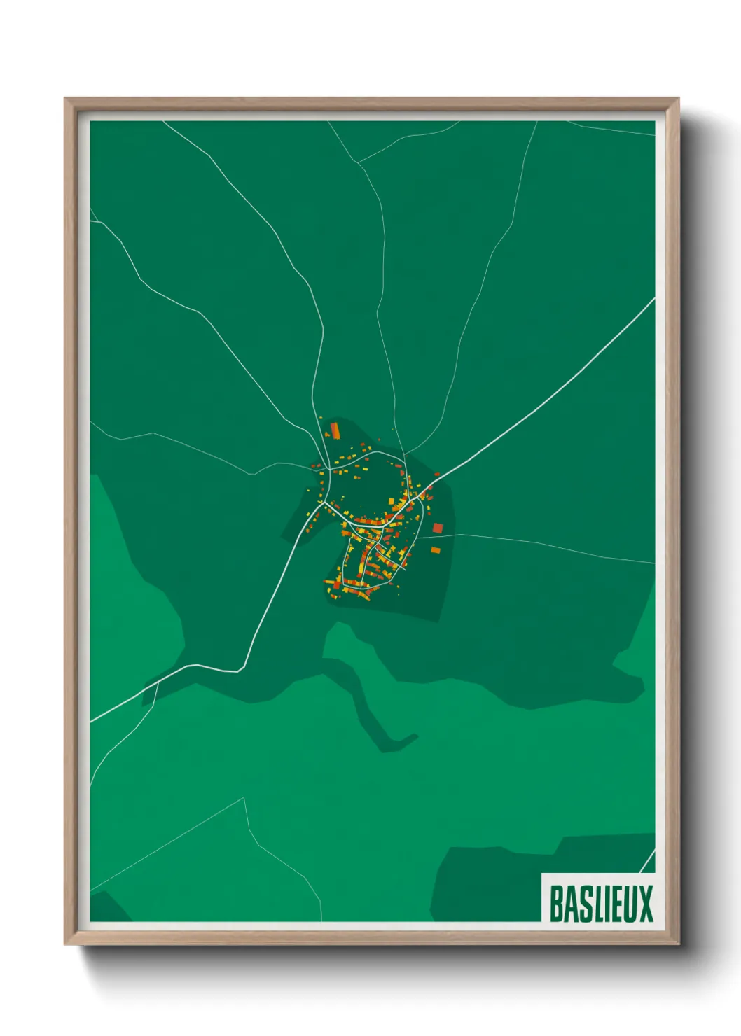 Une affiche de carte sur Baslieux