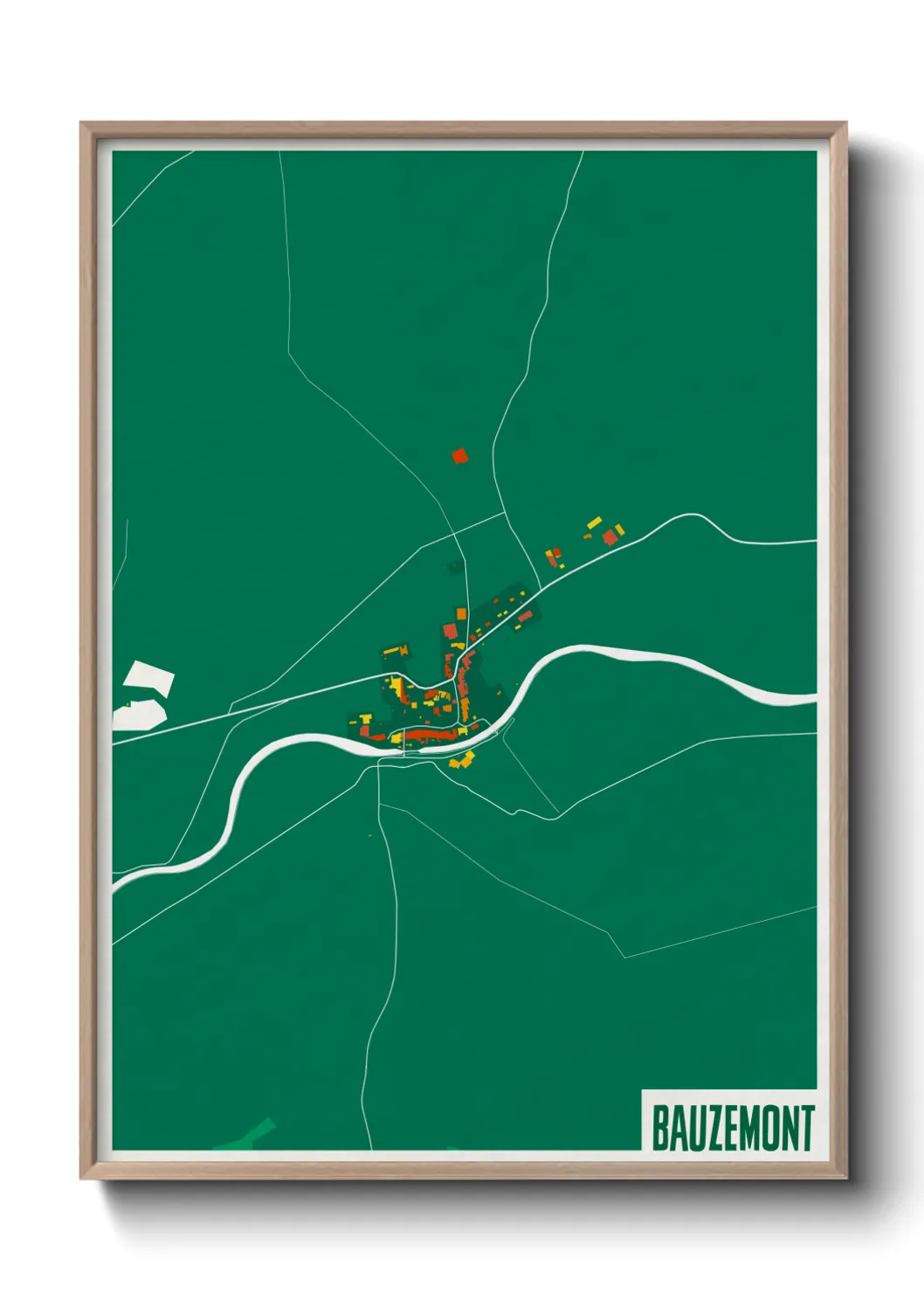 Une affiche de carte sur Bauzemont