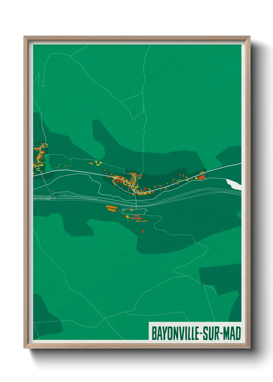 Une affiche de carte sur Bayonville-sur-Mad
