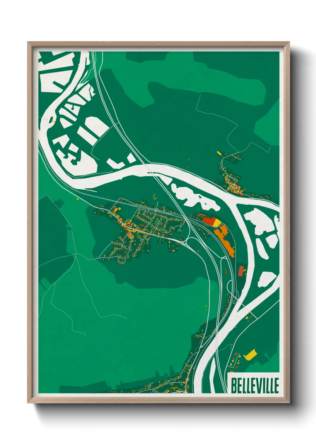 Une affiche de carte sur Belleville