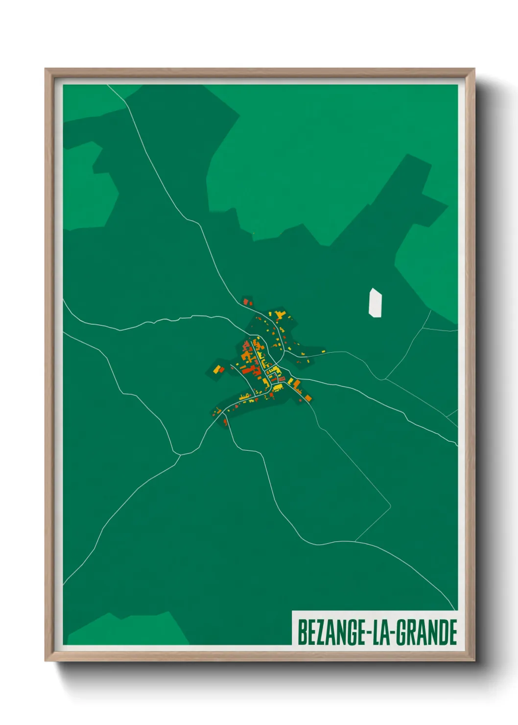 Une affiche de carte sur Bezange-la-Grande
