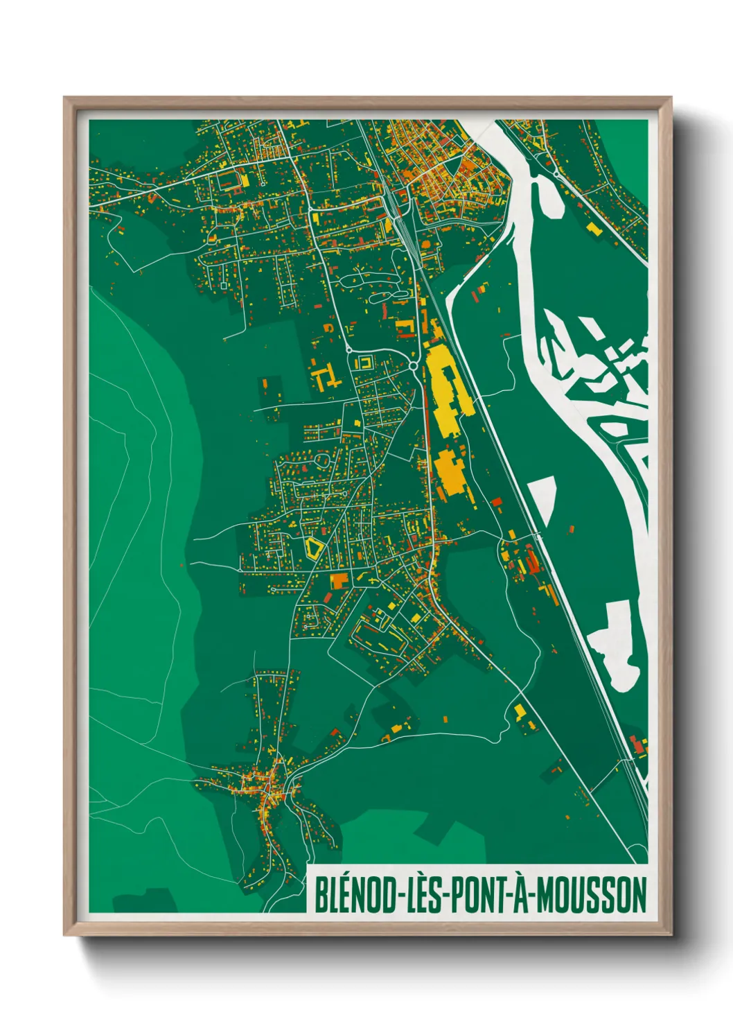 Une affiche de carte sur Blénod-lès-Pont-à-Mousson