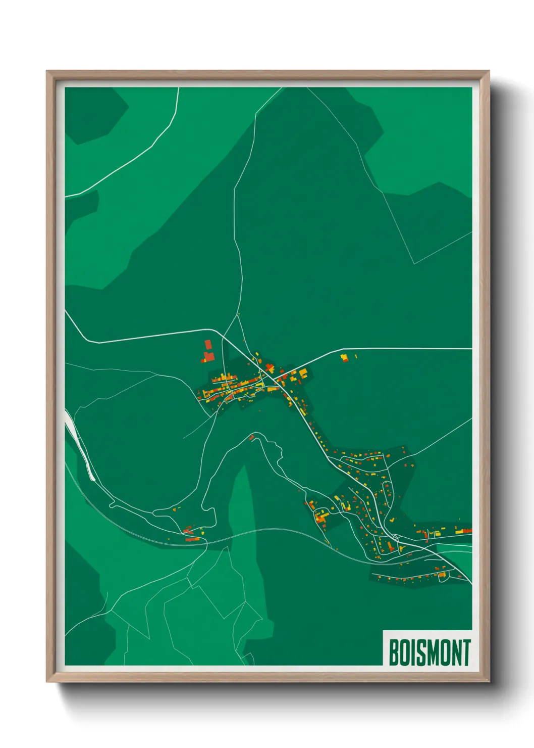 Une affiche de carte sur Boismont