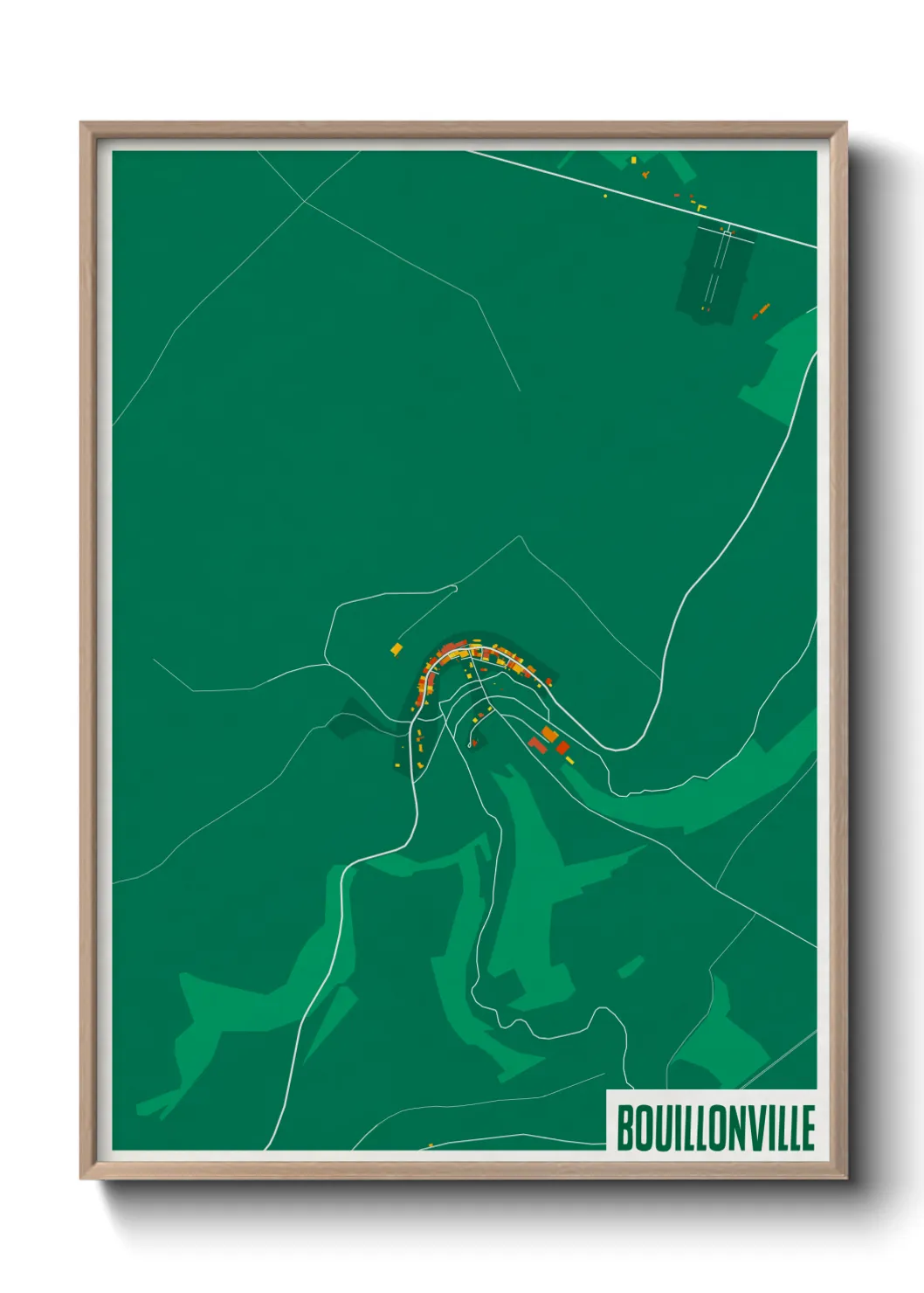 Une affiche de carte sur Bouillonville