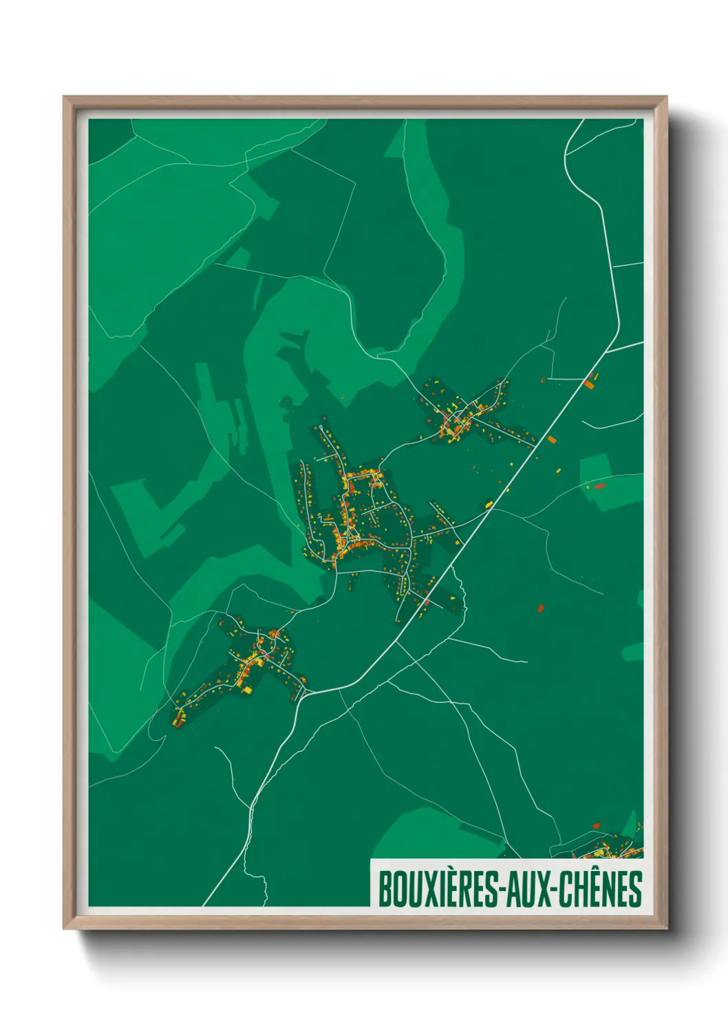 Une affiche de carte sur Bouxières-aux-Chênes