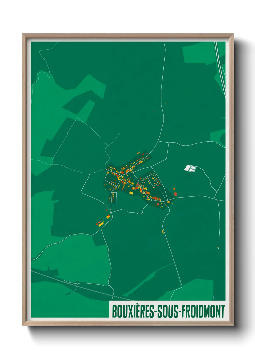 Une affiche de carte sur Bouxières-sous-Froidmont