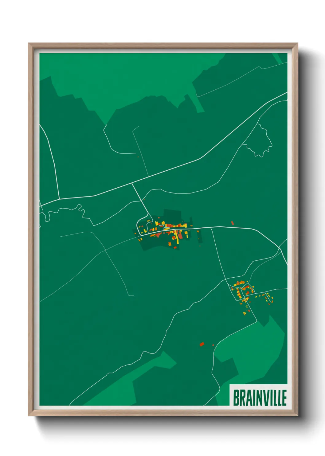 Une affiche de carte sur Brainville