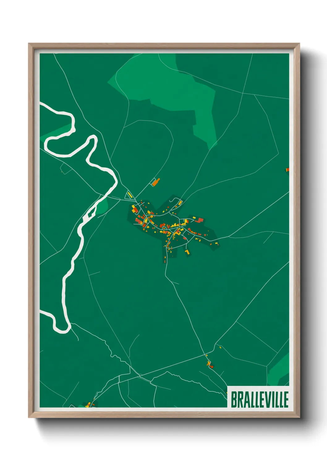 Une affiche de carte sur Bralleville
