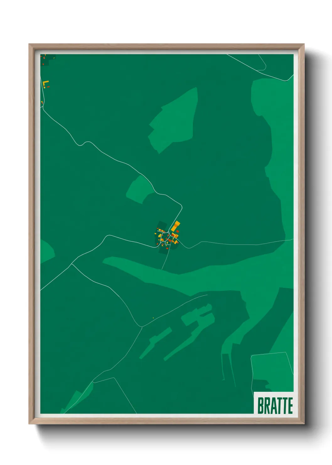 Une affiche de carte sur Bratte