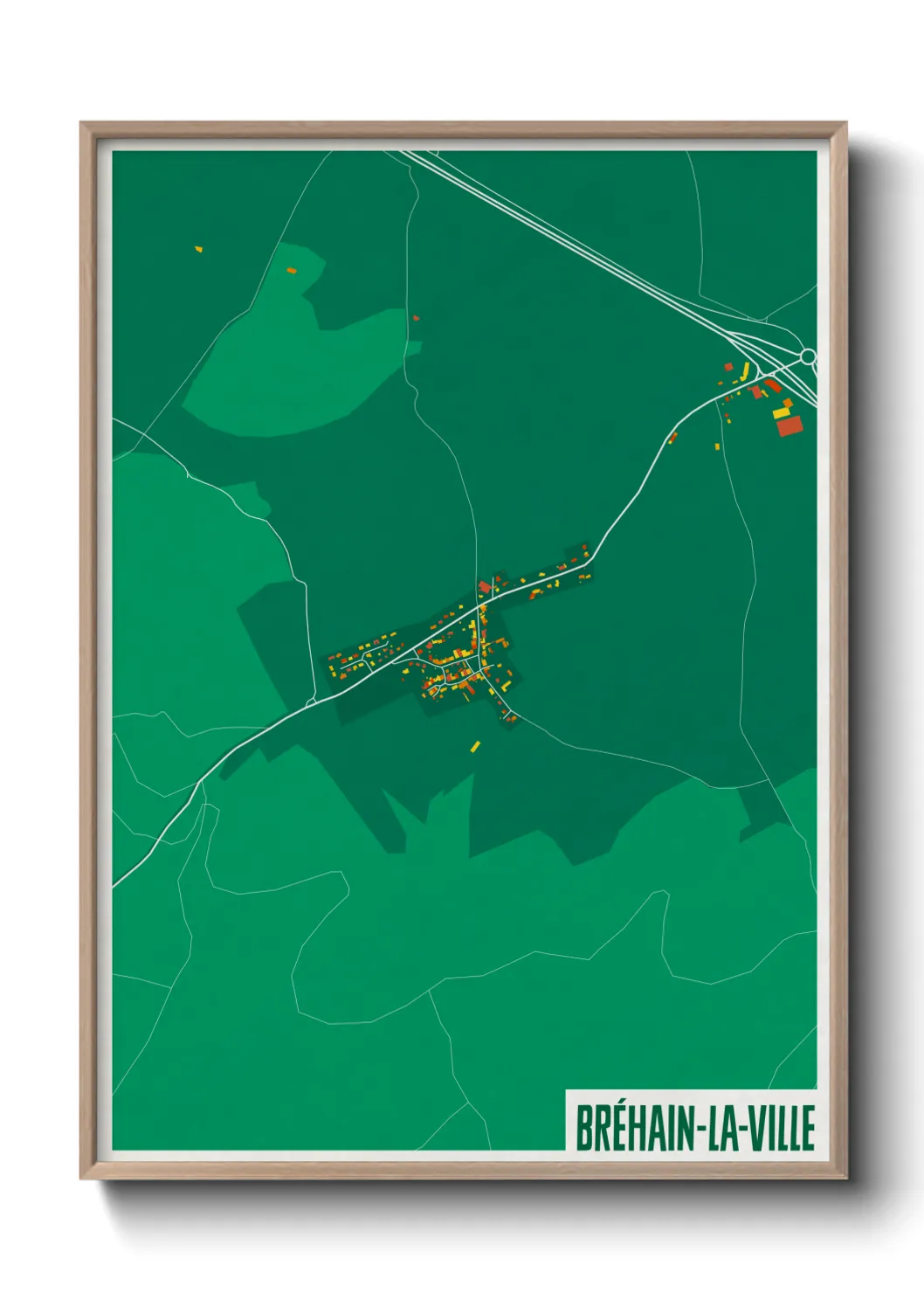 Une affiche de carte sur Bréhain-la-Ville